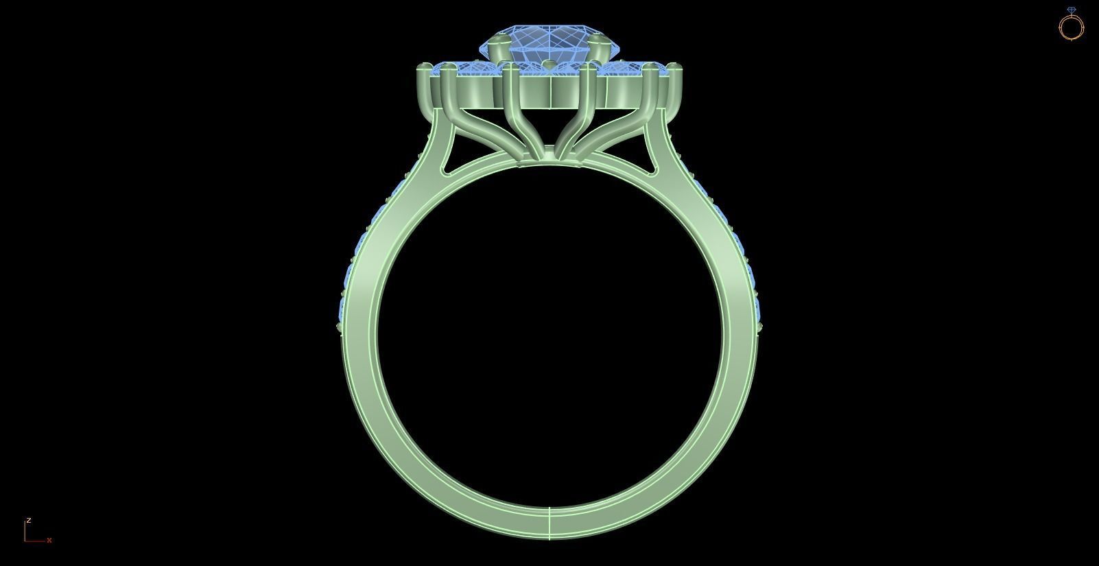 Iight Weight Engagement Ring 3D print model_1