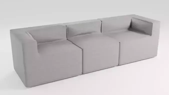 Sofa of simple lines in gray tones in a modern style