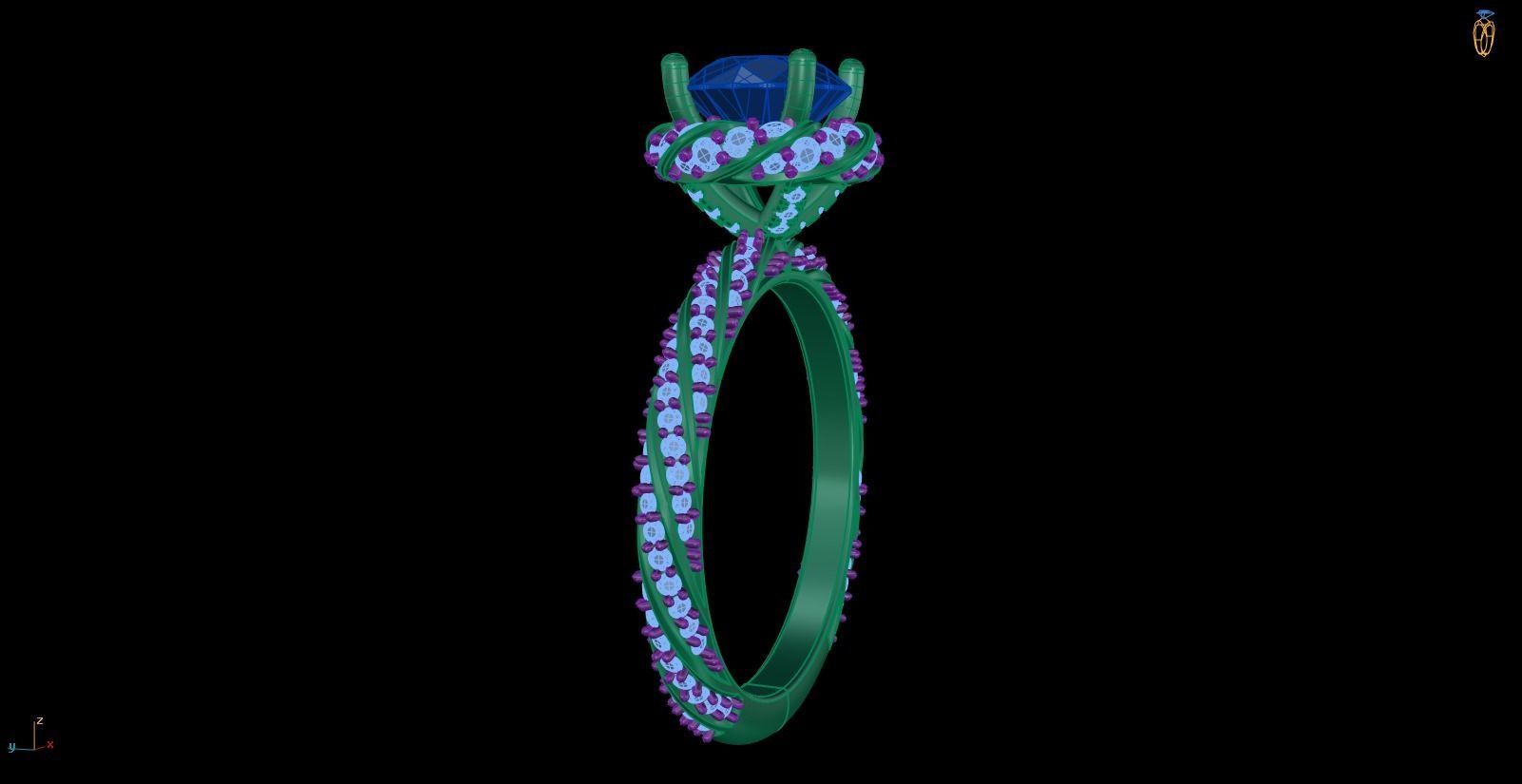 Iight Weight Engagement Ring 3D print model_4