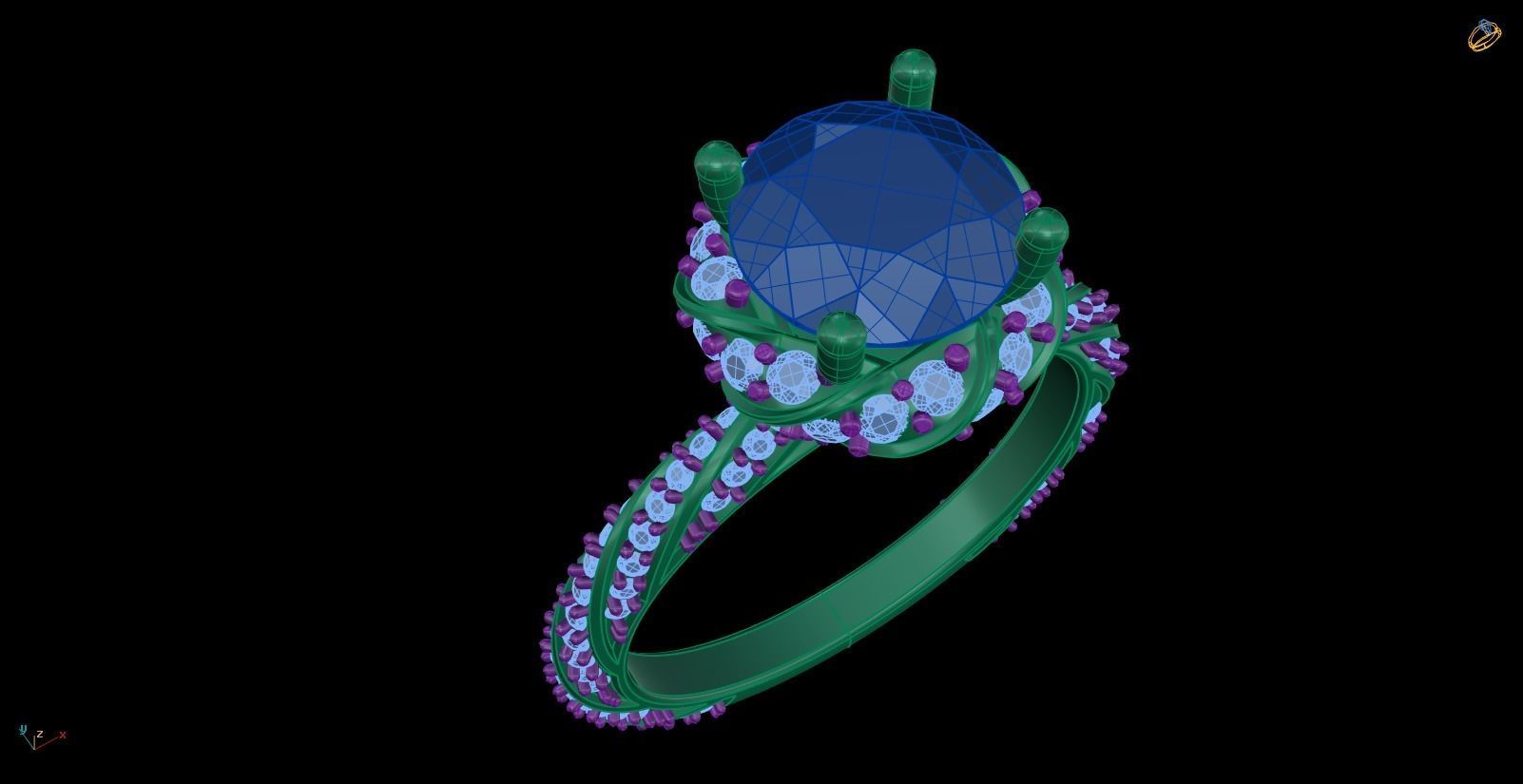 Iight Weight Engagement Ring 3D print model_3