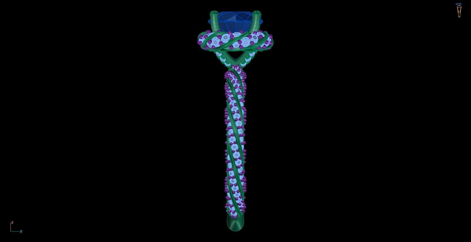 Iight Weight Engagement Ring 3D print model_2