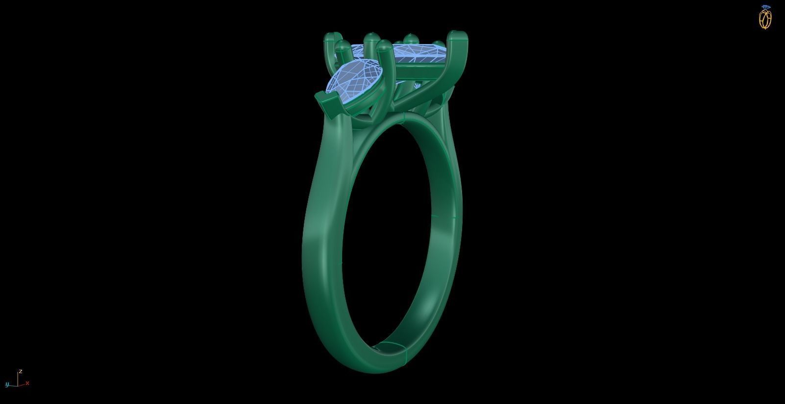 Iight Weight Engagement Ring 3D print model_4