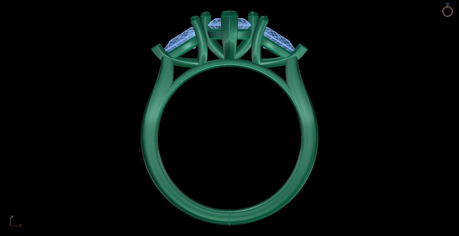 Iight Weight Engagement Ring 3D print model_1