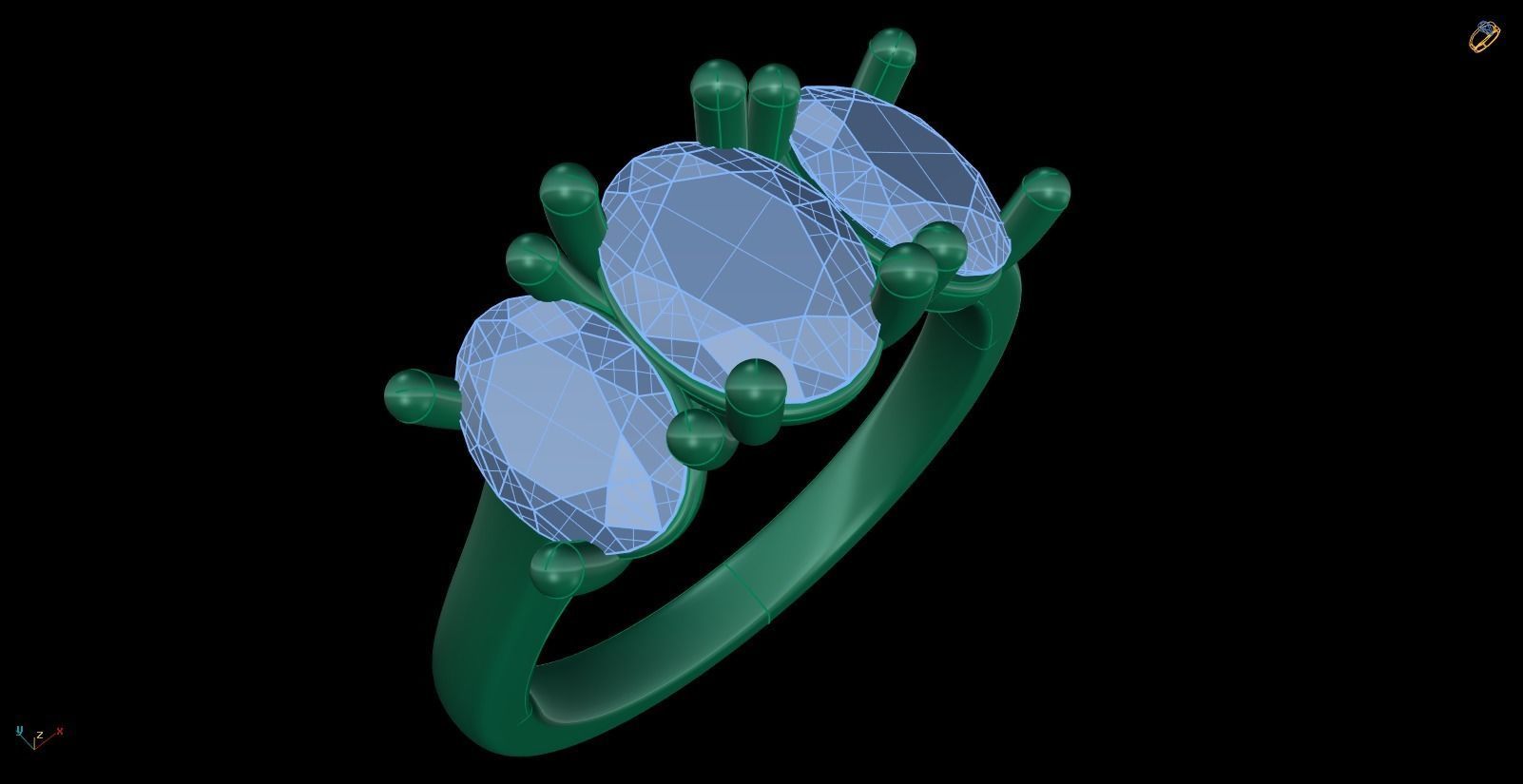 Iight Weight Engagement Ring 3D print model_3