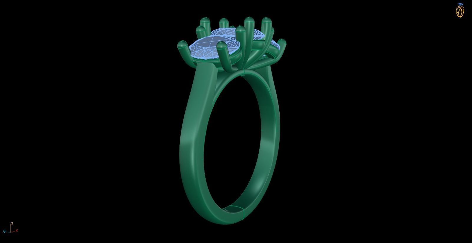 Iight Weight Engagement Ring 3D print model_4