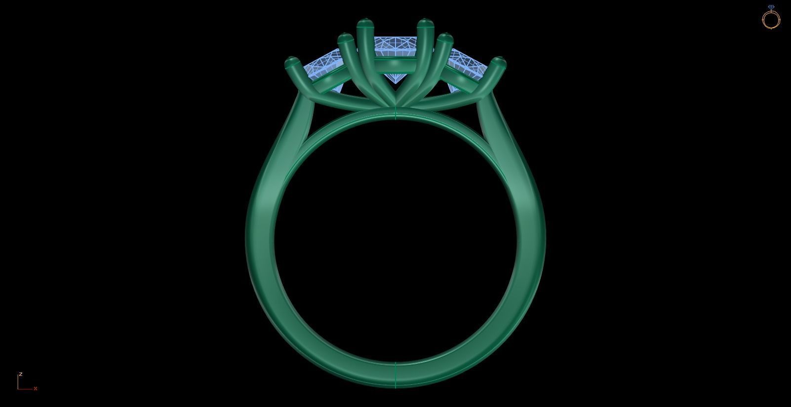 Iight Weight Engagement Ring 3D print model_1