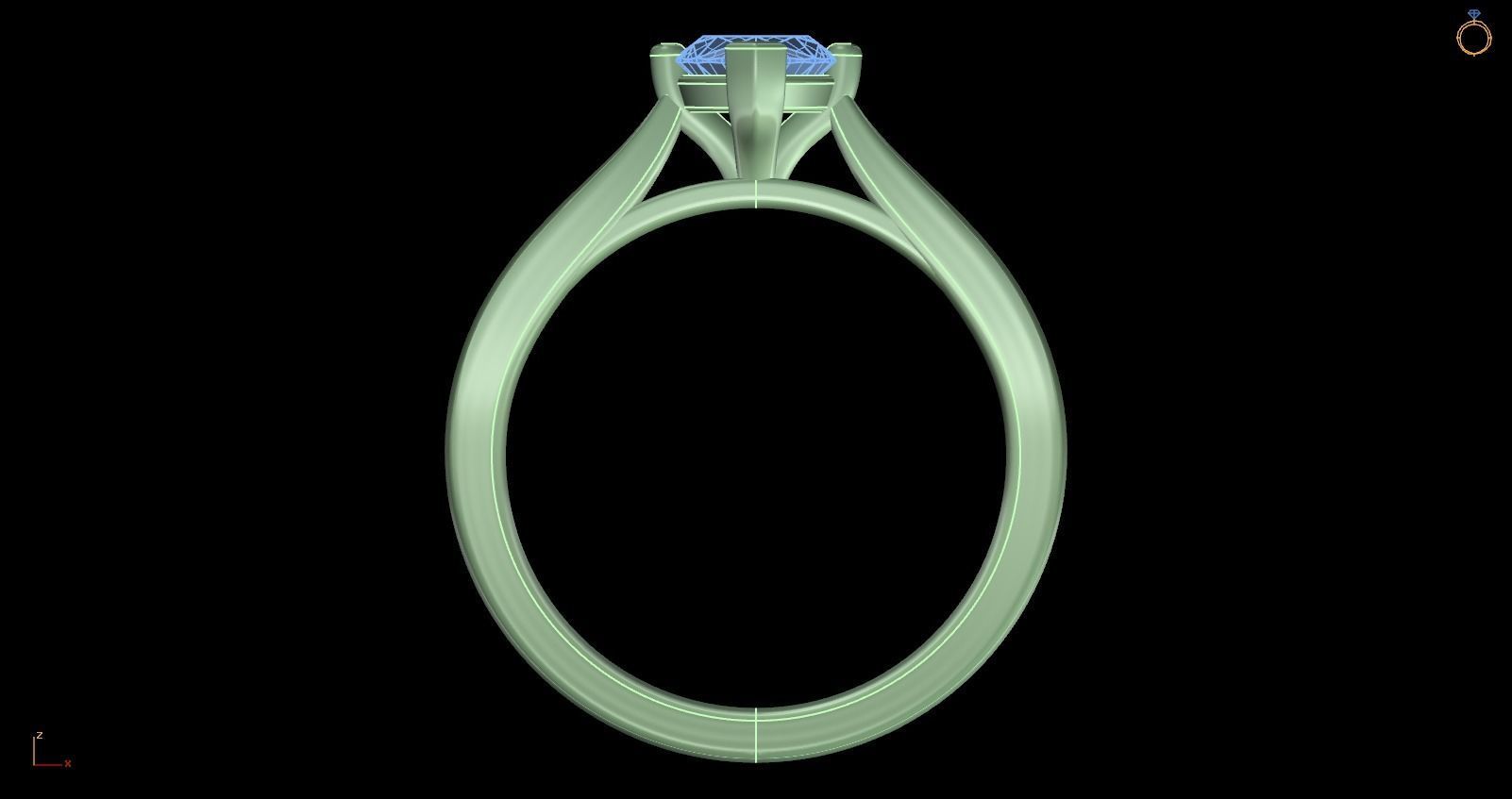 Iight Weight Engagement Ring 3D print model_1