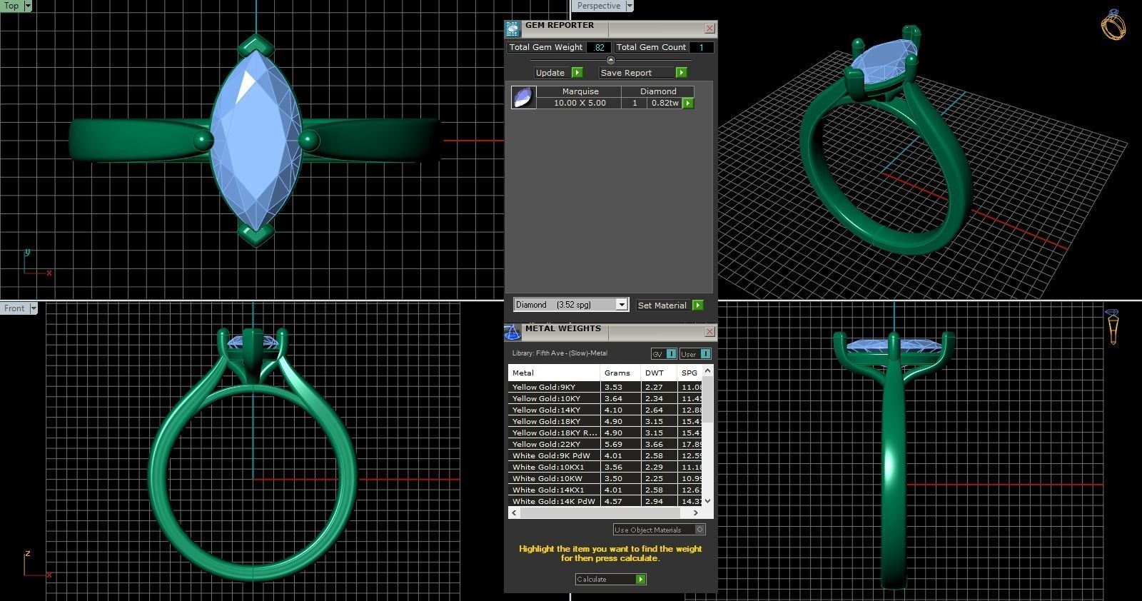 Iight Weight Engagement Ring 3D print model_5