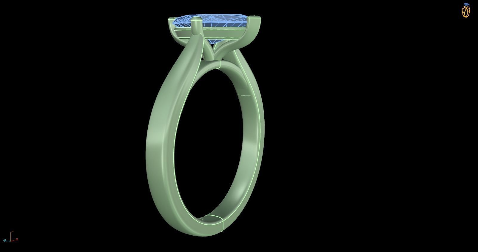 Iight Weight Engagement Ring 3D print model_4