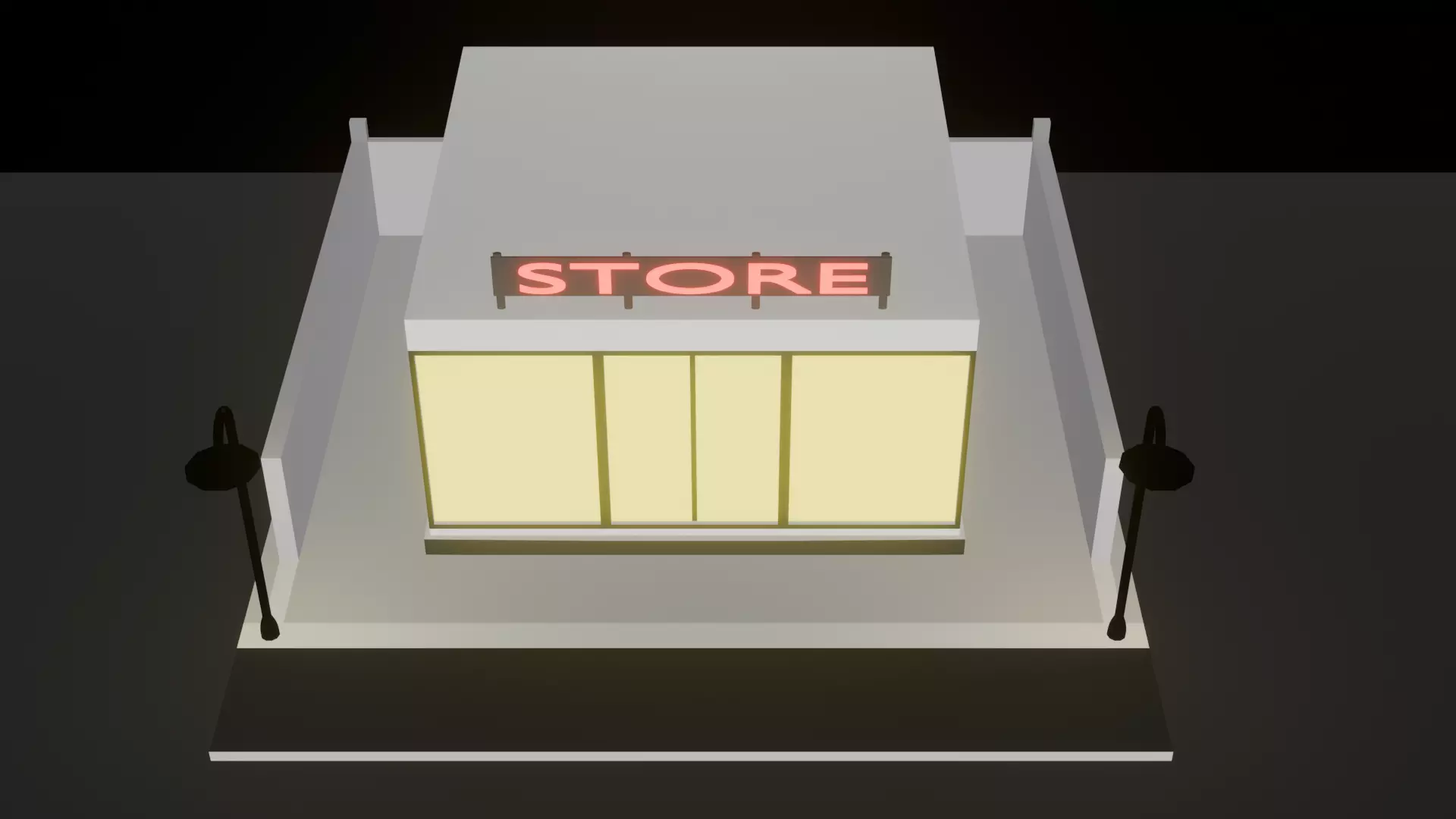 Simple Low-poly Store Free low-poly 3D model