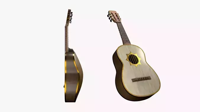 Mexican Vihuela Traditional Mariachi Acoustic Guitar 3D model