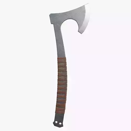 Steel axe with leather wrapping