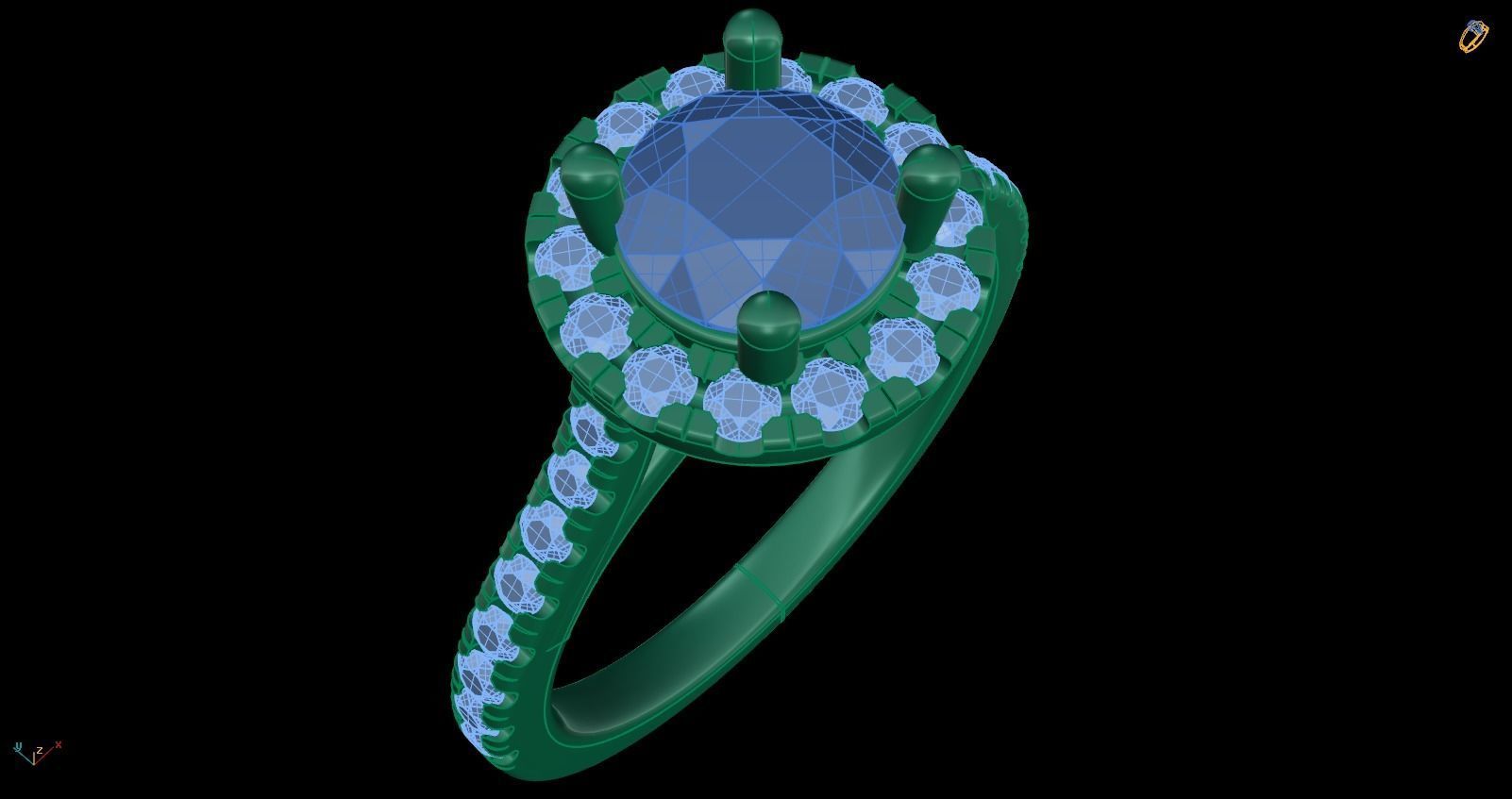 Iight Weight Engagement Ring 3D print model_3