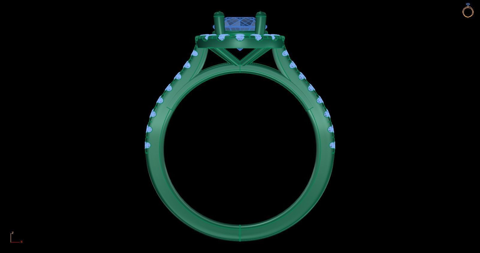 Iight Weight Engagement Ring 3D print model_1