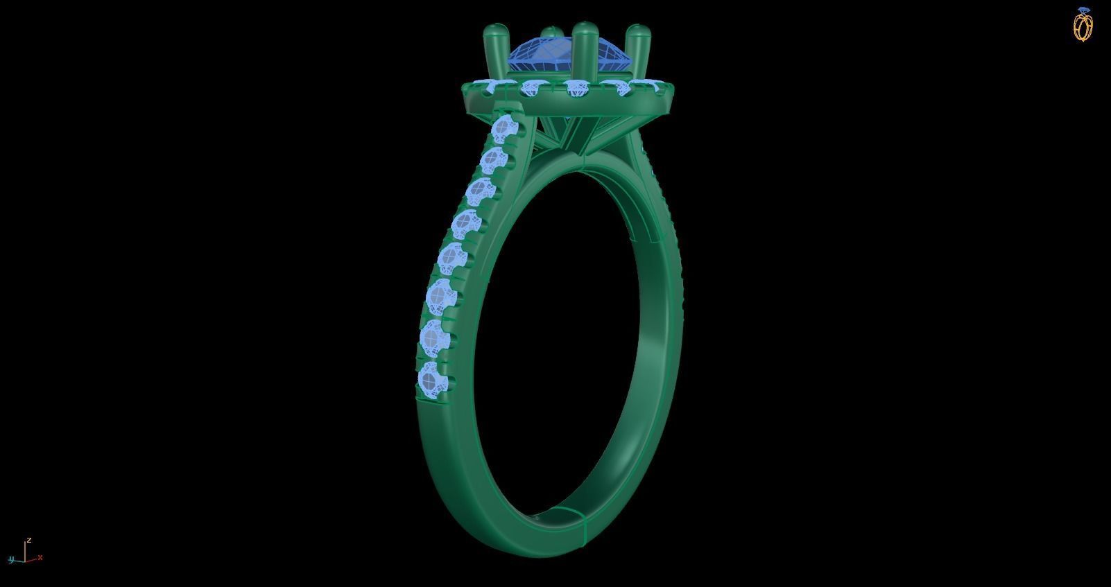 Iight Weight Engagement Ring 3D print model_4