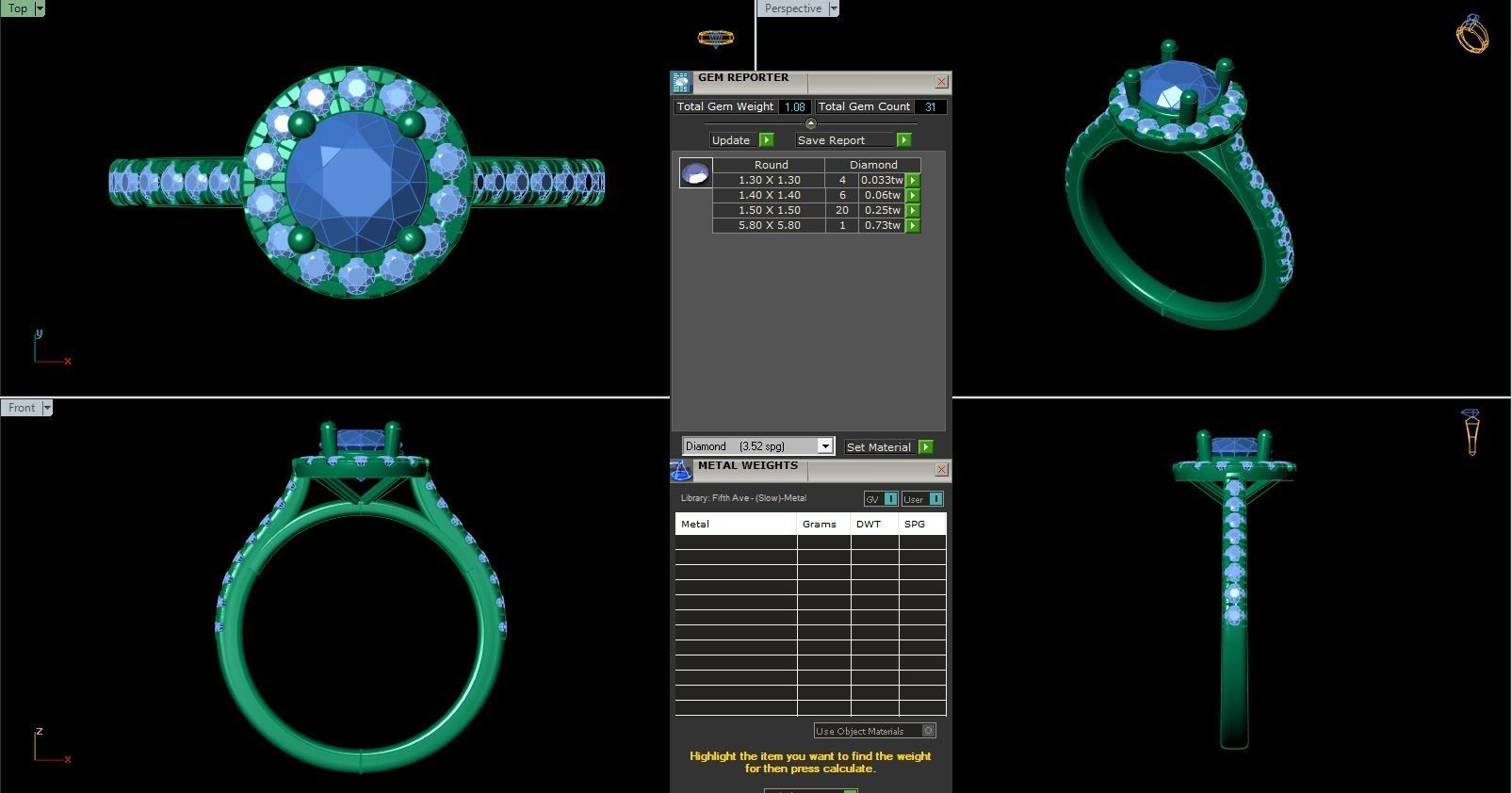 Iight Weight Engagement Ring 3D print model_5