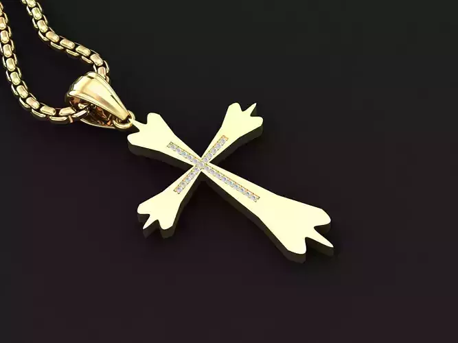High Cross Pendant Light Gold 18K 3CP015 3D print model