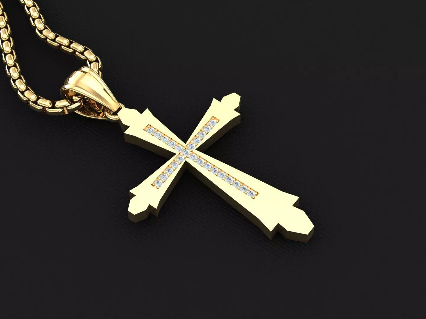 High Cross Pendant Light Gold 18K 3CP014 3D print model