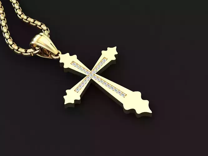 High Cross Pendant Light Gold 18K 3CP011 3D print model