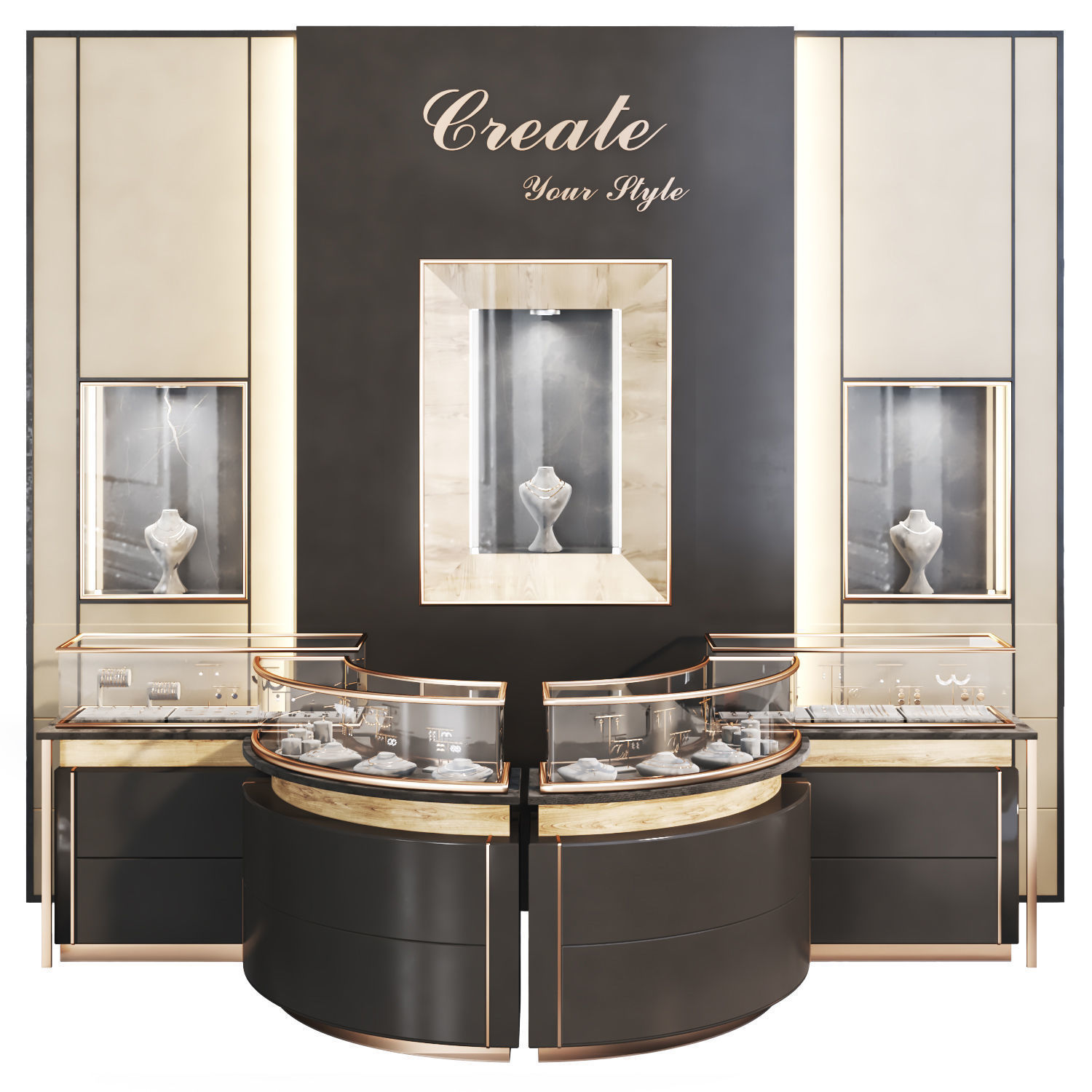 jewelry store02 showcase Low-poly 3D model_9