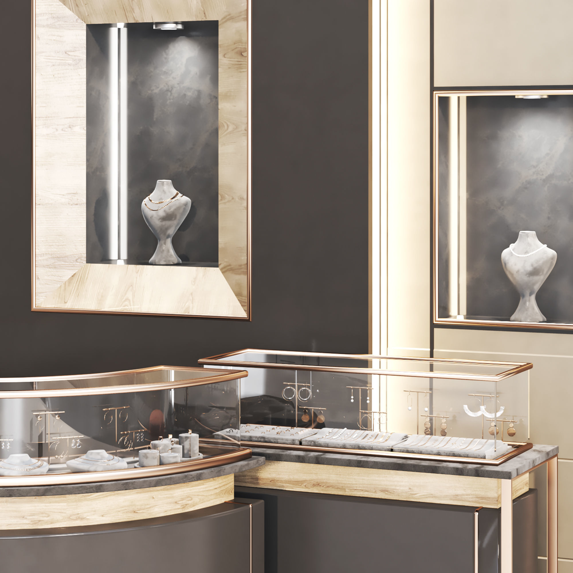 jewelry store02 showcase Low-poly 3D model_8