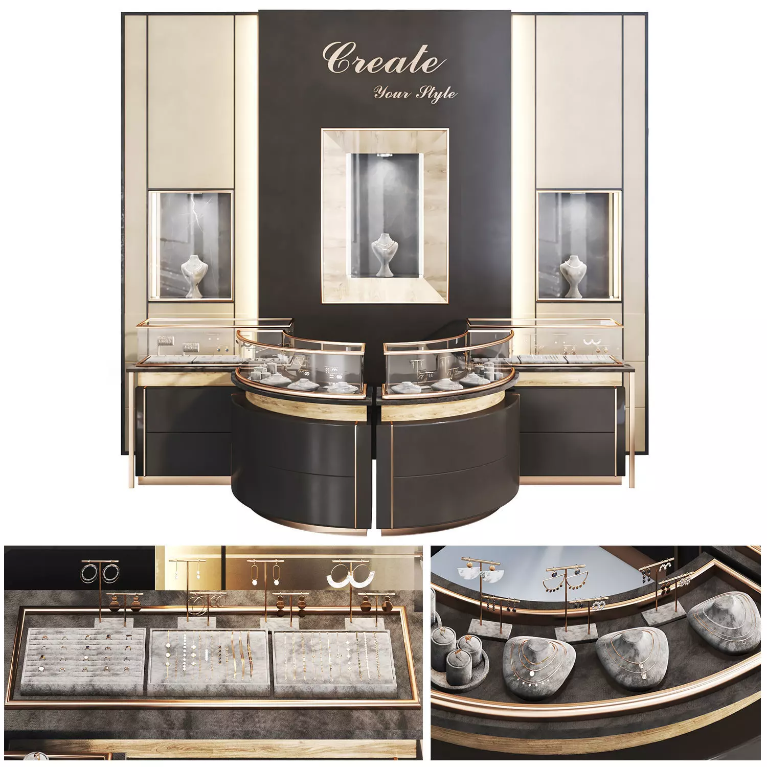 jewelry store02 showcase Low-poly 3D model_0