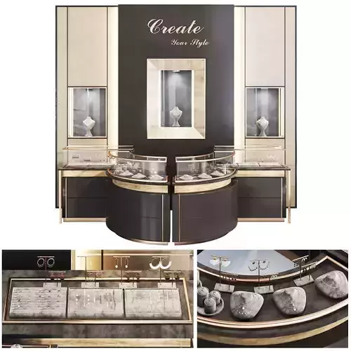 jewelry store02 showcase Low-poly 3D model