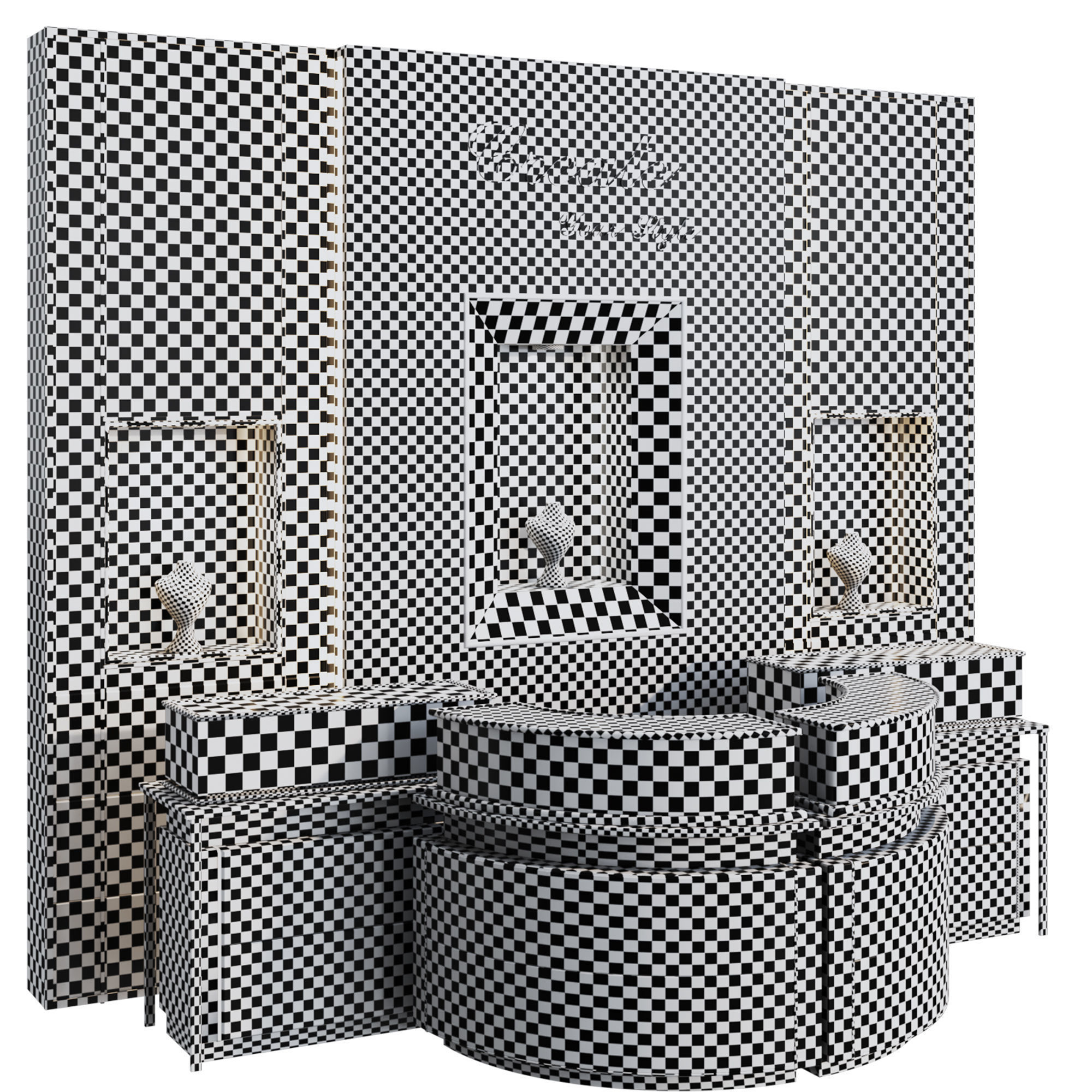 jewelry store02 showcase Low-poly 3D model_11