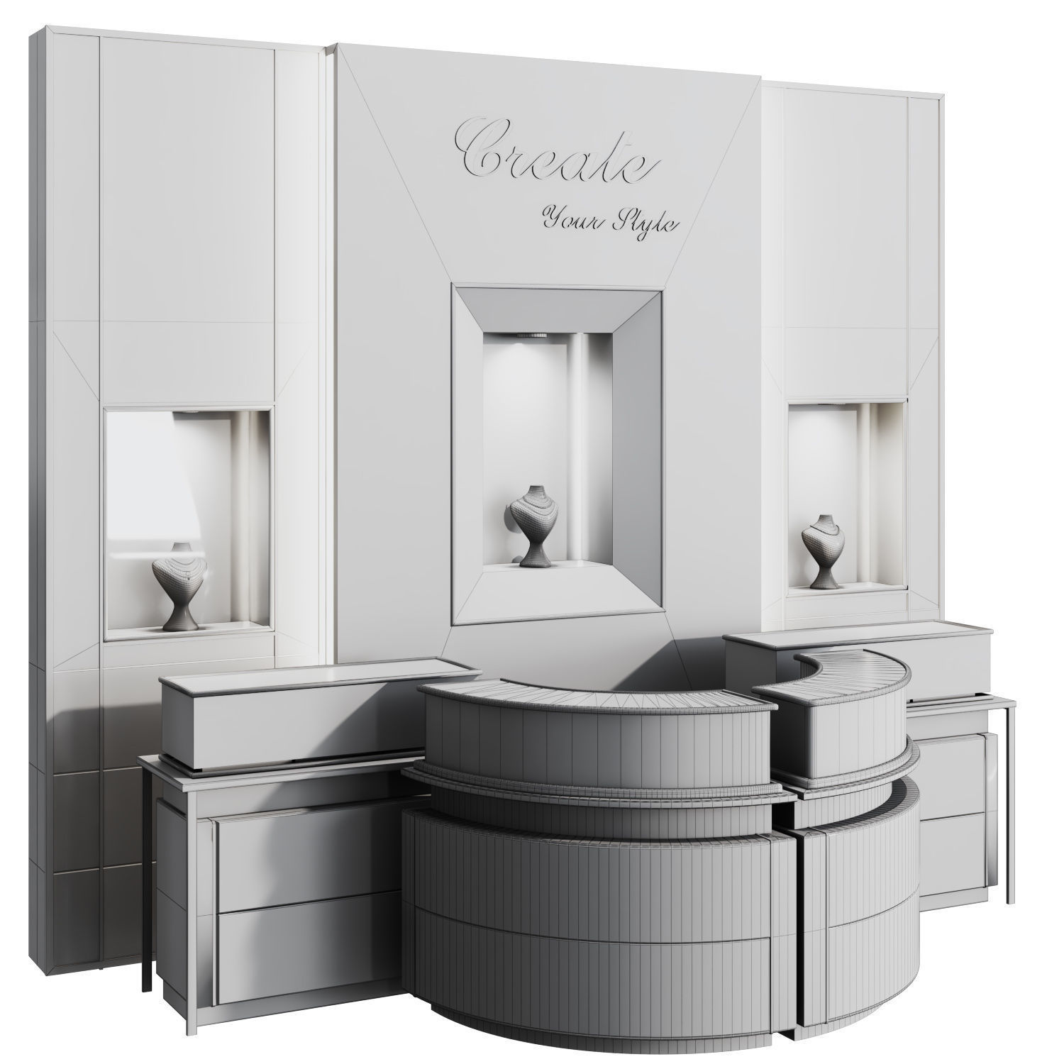 jewelry store02 showcase Low-poly 3D model_12