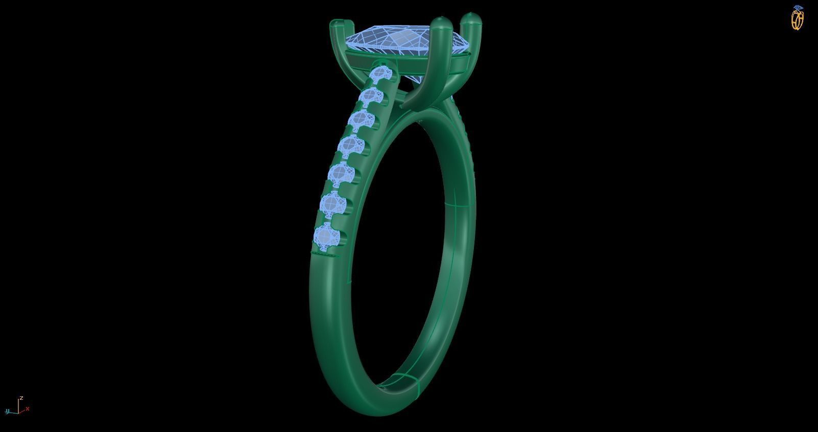 Iight Weight Engagement Ring 3D print model_4