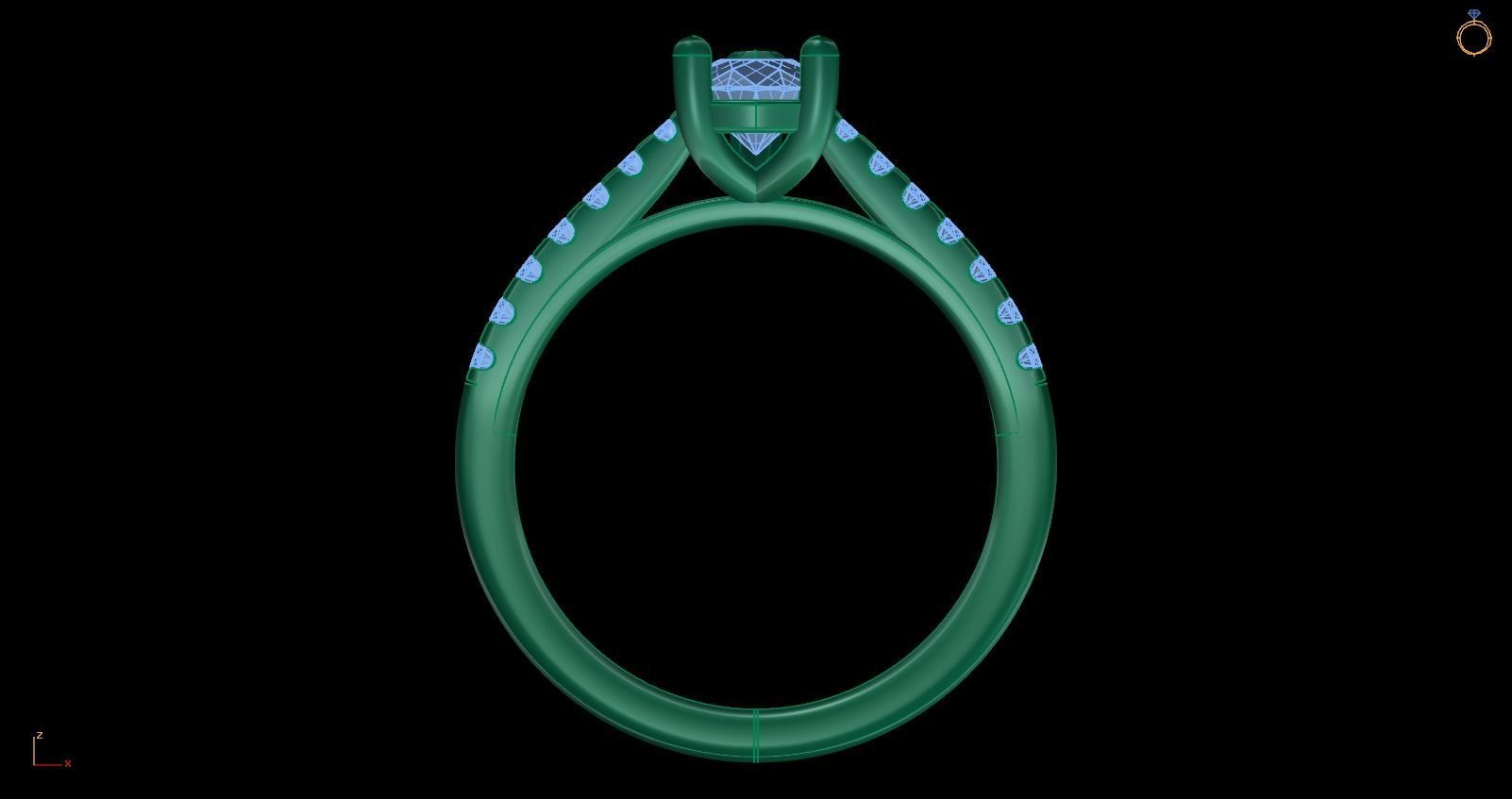 Iight Weight Engagement Ring 3D print model_1