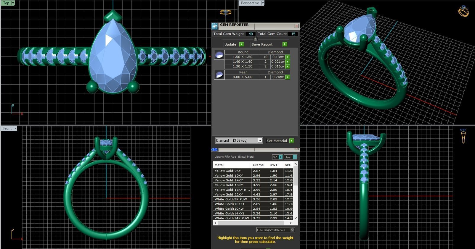 Iight Weight Engagement Ring 3D print model_5