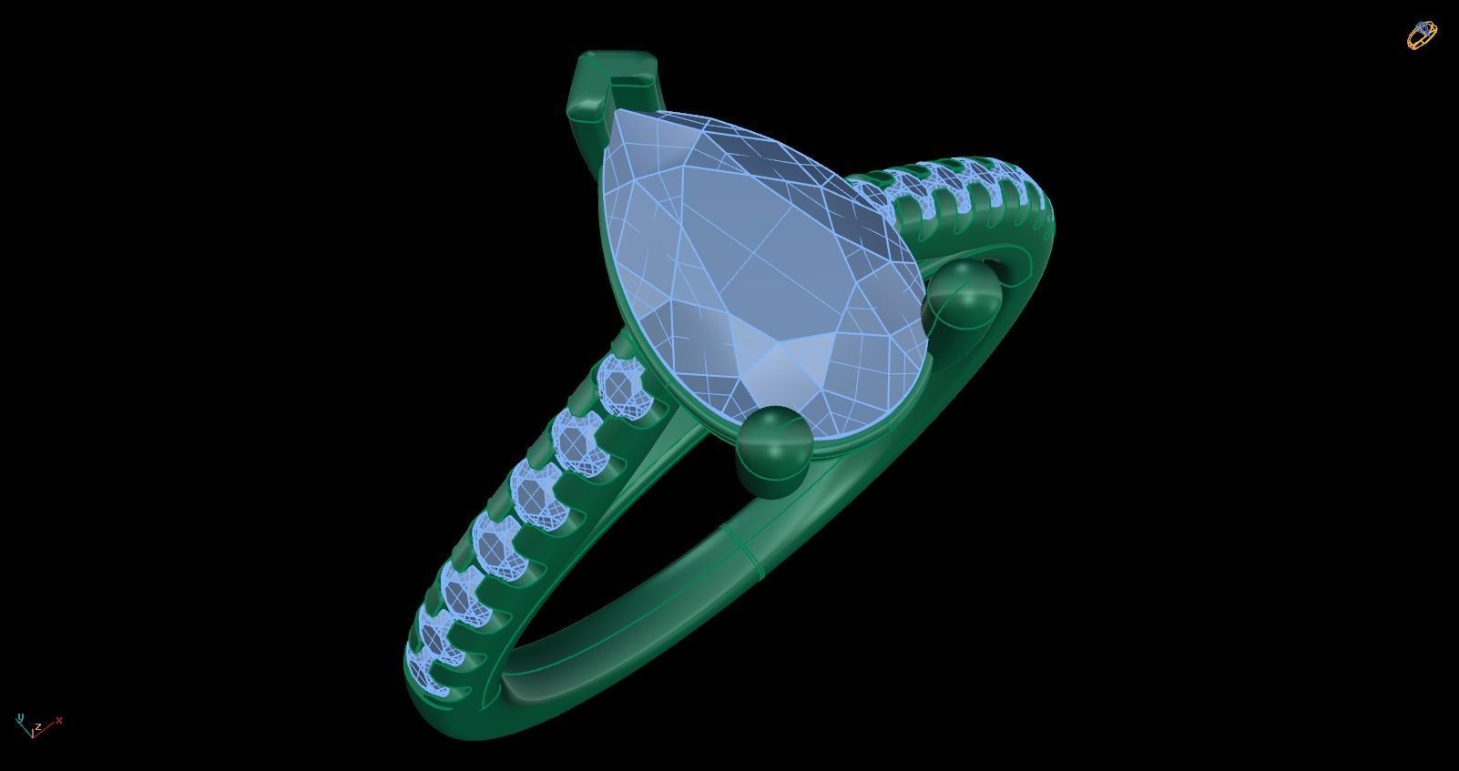 Iight Weight Engagement Ring 3D print model_3