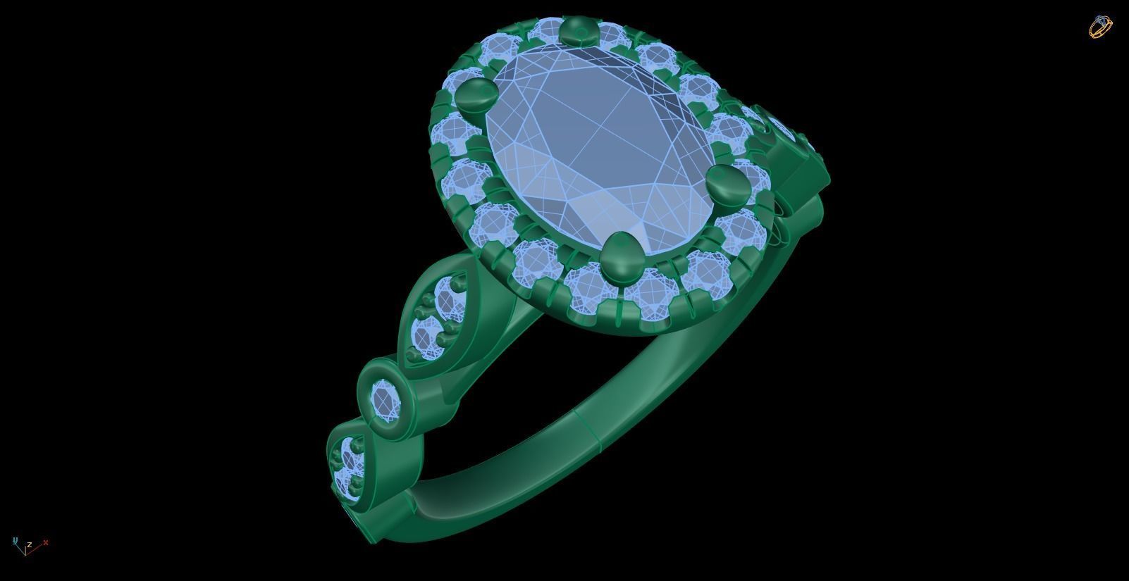 Iight Weight Engagement Ring 3D print model_3