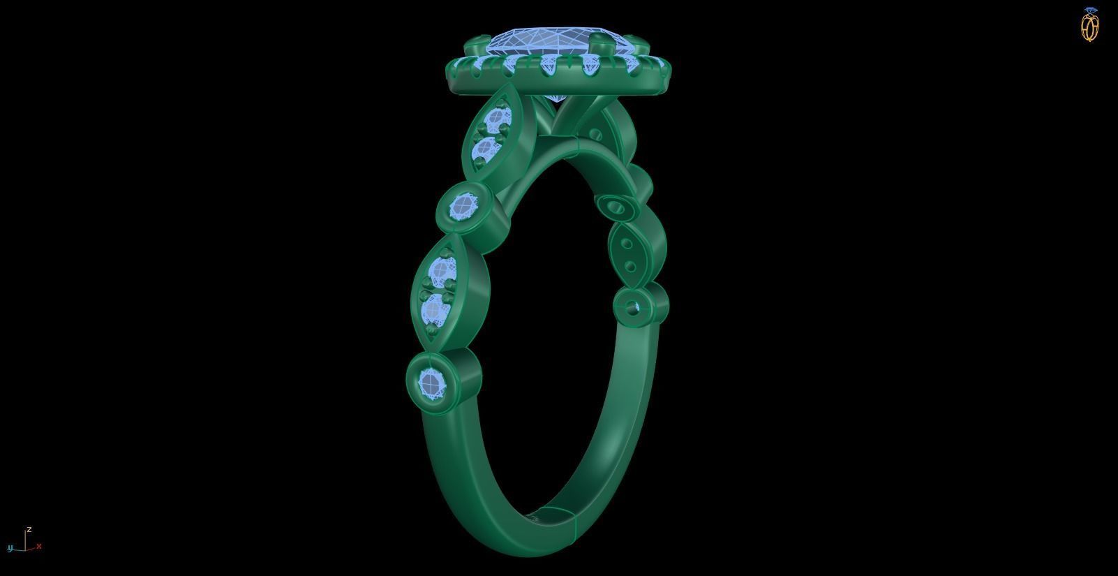 Iight Weight Engagement Ring 3D print model_4