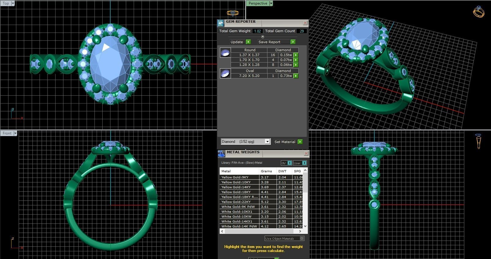 Iight Weight Engagement Ring 3D print model_5