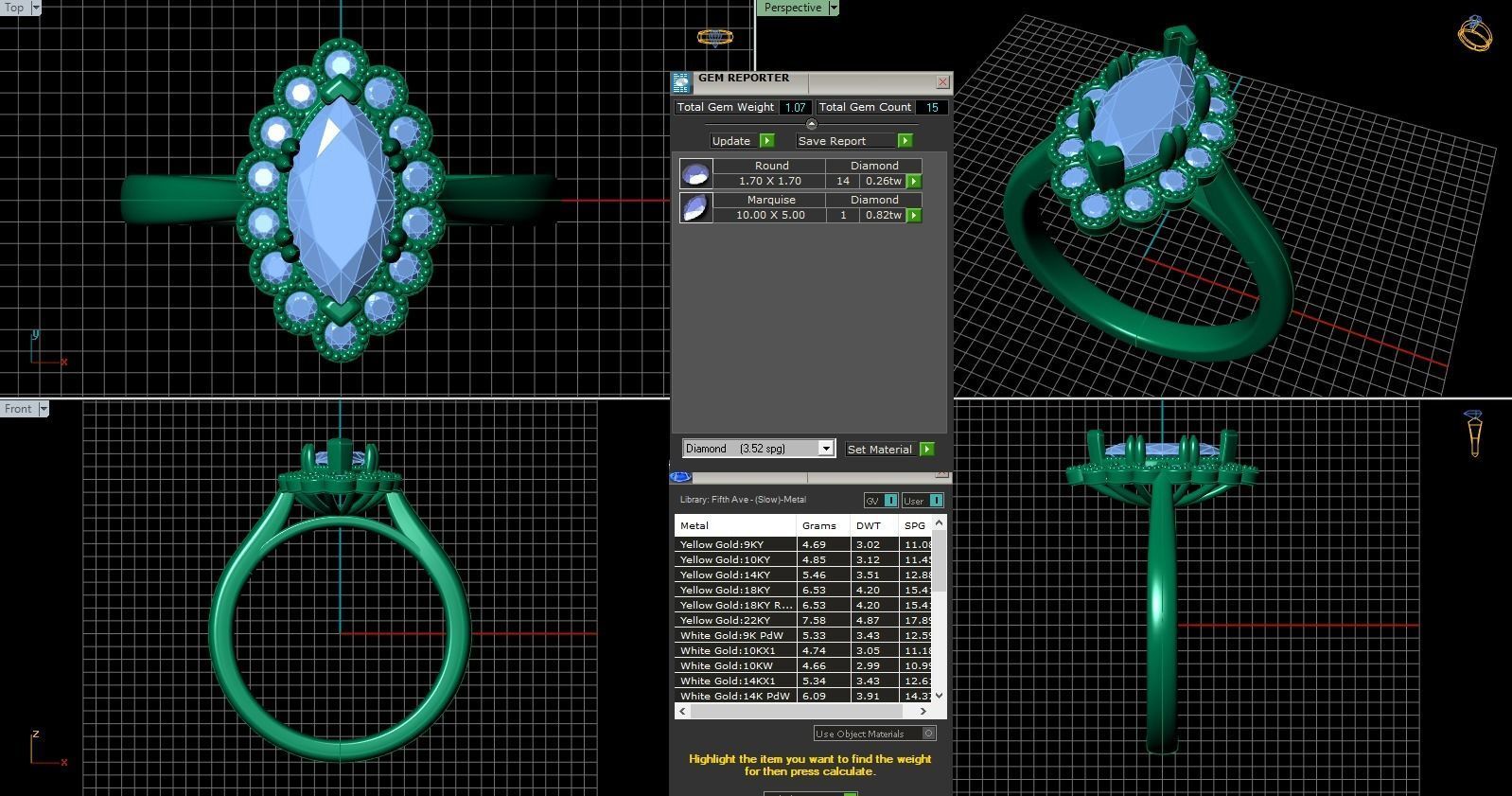 Iight Weight Engagement Ring 3D print model_5