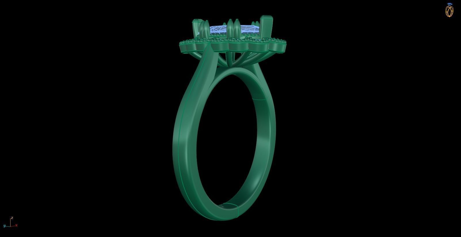 Iight Weight Engagement Ring 3D print model_4