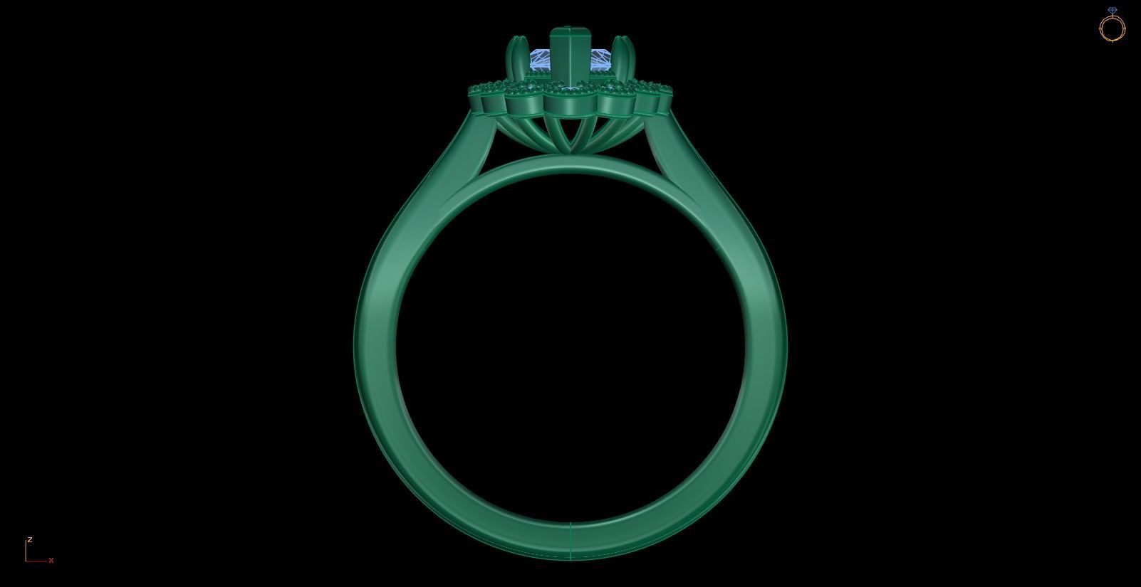 Iight Weight Engagement Ring 3D print model_1