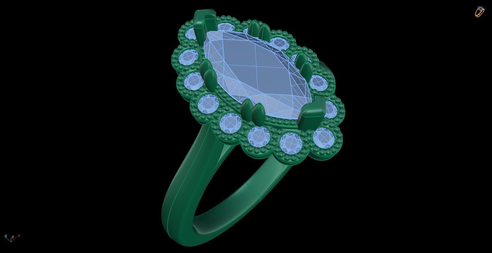 Iight Weight Engagement Ring 3D print model_3