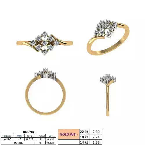 Light Weight Diamond Ring 