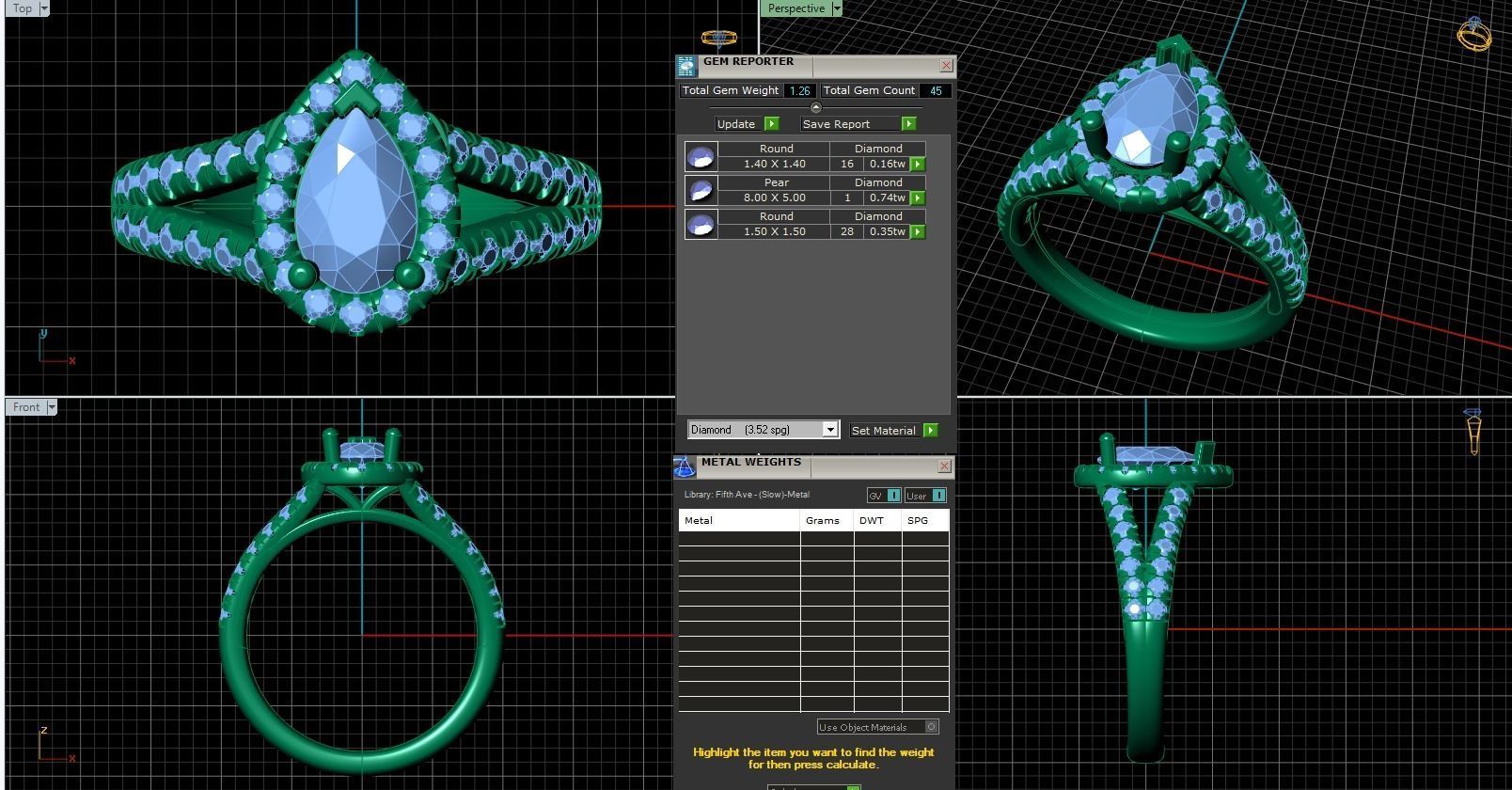 Iight Weight Engagement Ring 3D print model_5