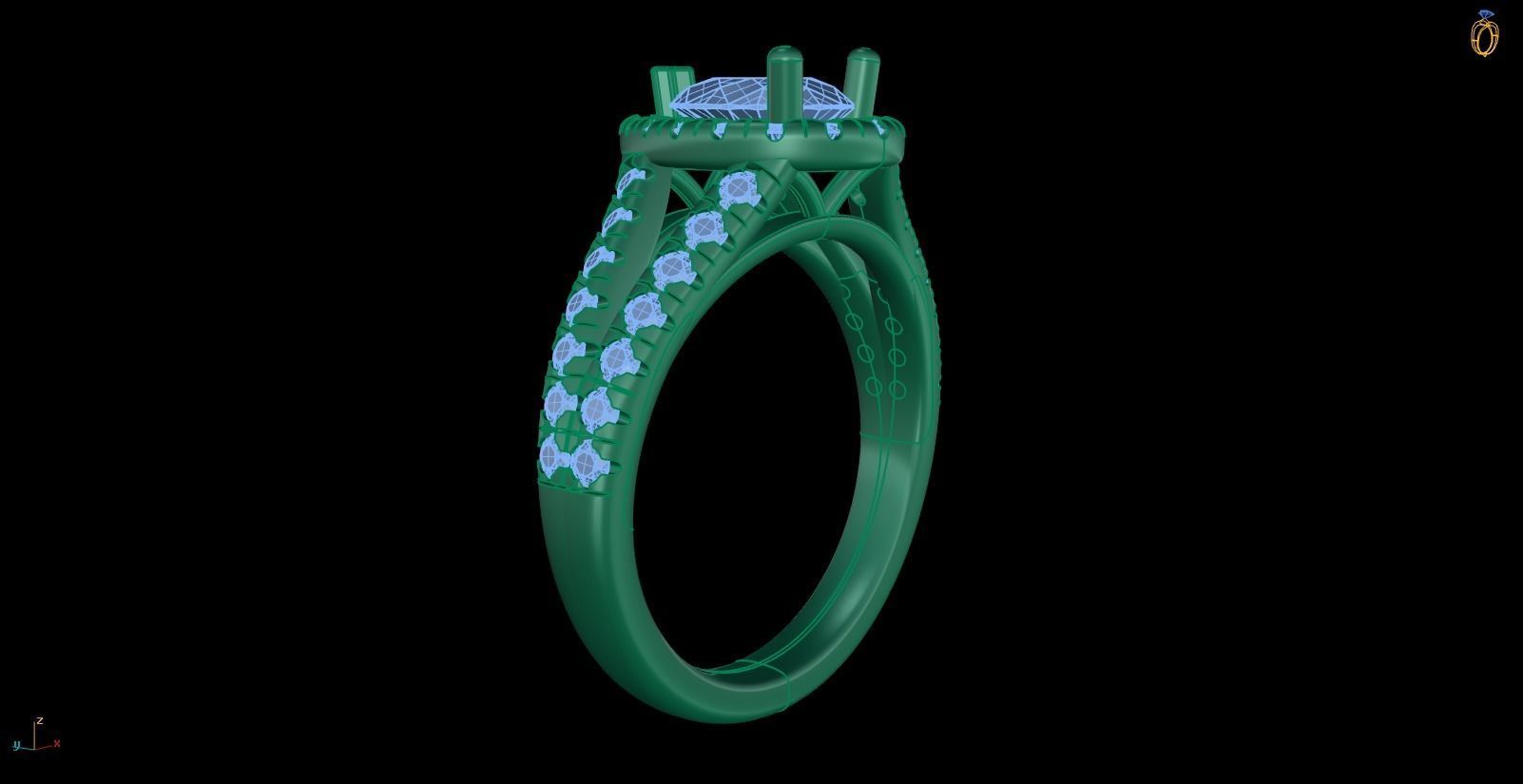 Iight Weight Engagement Ring 3D print model_4