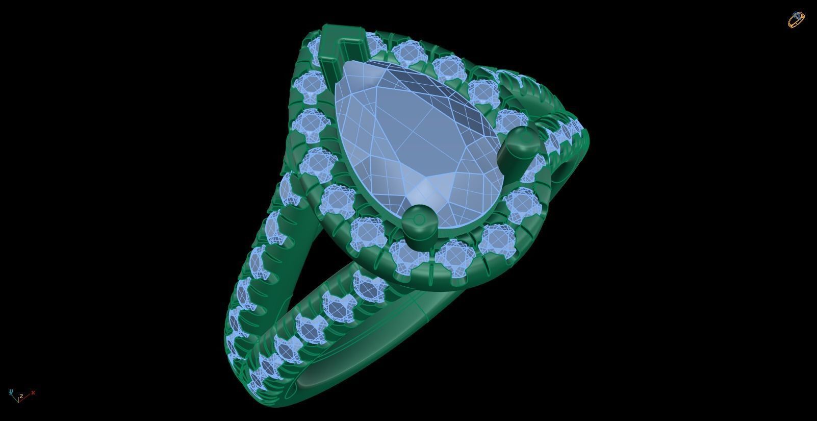 Iight Weight Engagement Ring 3D print model_3