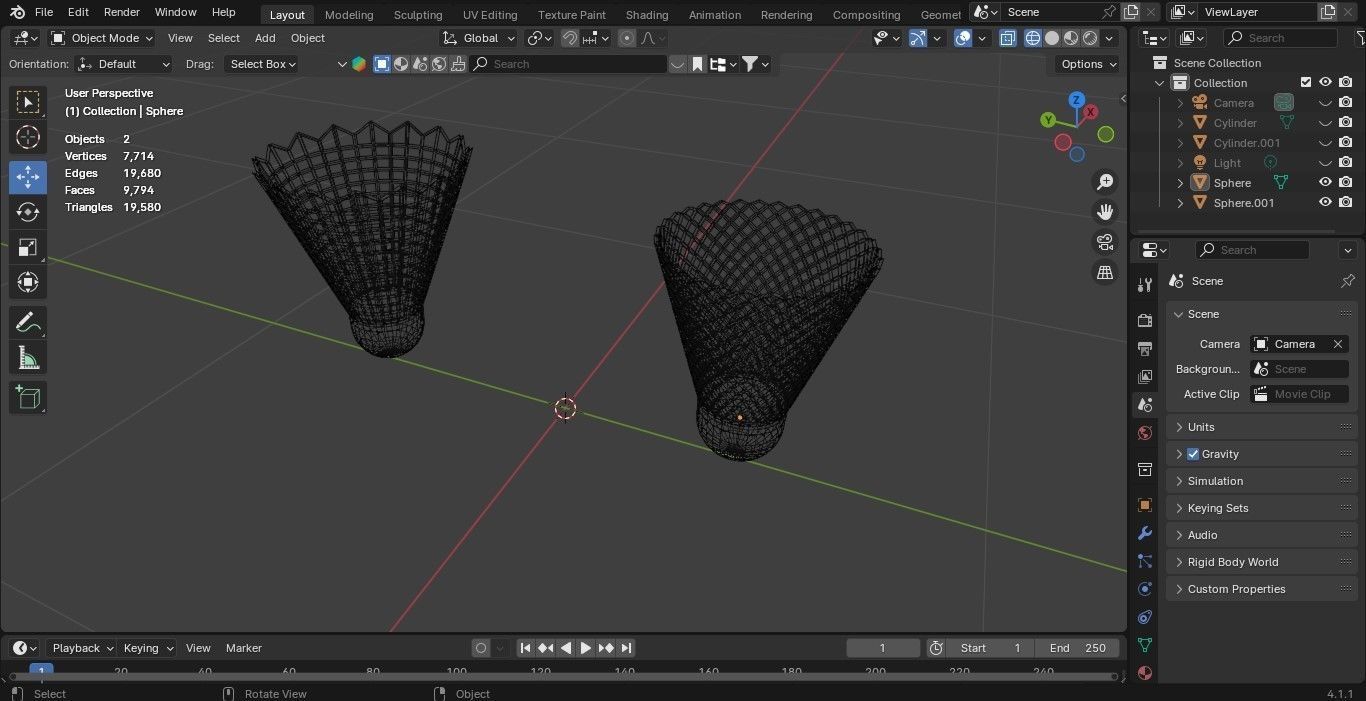 BADMINTON  Low-poly 3D model_8