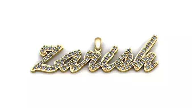Zarish Name diamond Pendant 3d Printable Model