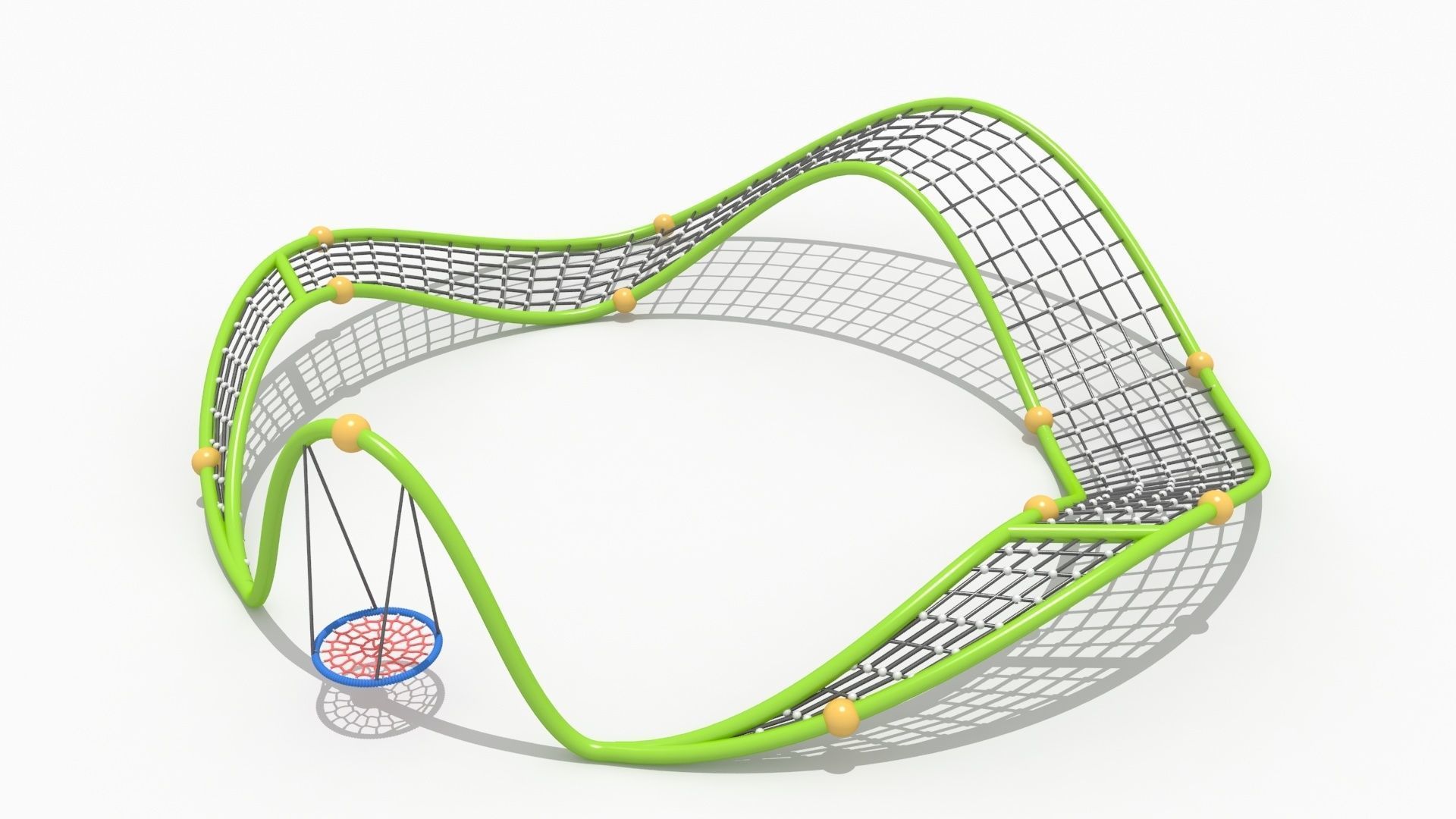 Rope net playground 3D model_3