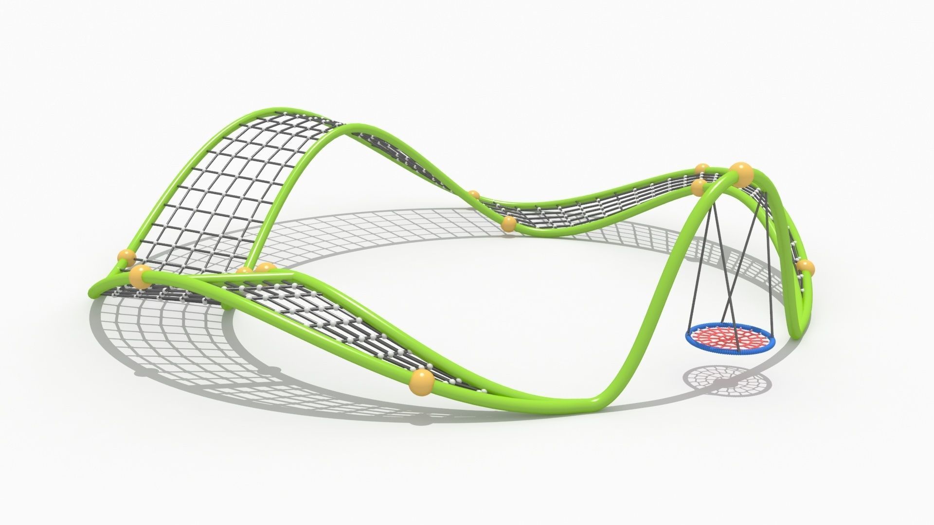 Rope net playground 3D model_4