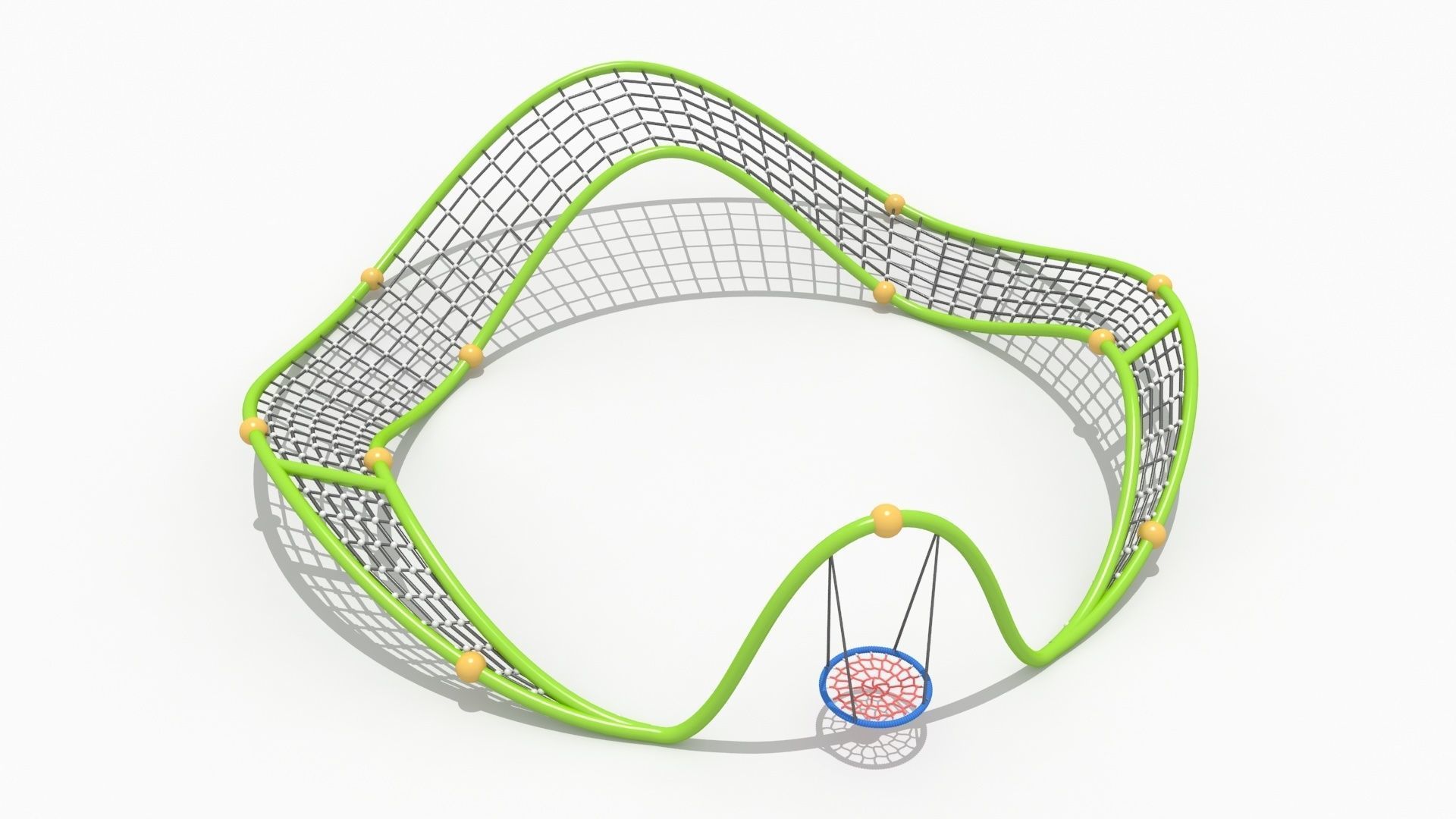 Rope net playground 3D model_5