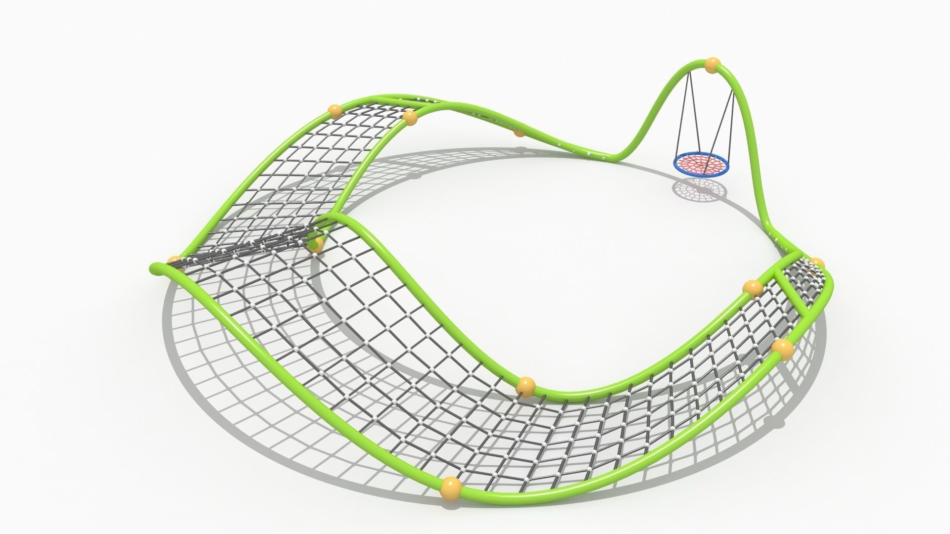 Rope net playground 3D model_7